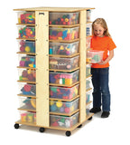 Jonti-Craft 03540JC Mobile Storage Tower with 32 Clear Tubs
