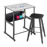 Safco 1203 AlphaBetter Adjustable Stand Up Desk with Swinging Footrest Bar 20 x 28