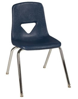 Scholar Craft SC127 Navy School Stack Chair 17.5" Seat Height Set of 5 - Quick Ship