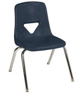 Scholar Craft SC125 Navy School Stack Chair 15.5" Seat Height Set of 5 - Quick Ship