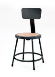National Public Seating 6218B-10 Series Round Hardboard Science Lab Stool With Backrest Fixed Height