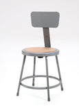National Public Seating 6218B Series Round Hardboard Science Lab Stool With Backrest Fixed Height