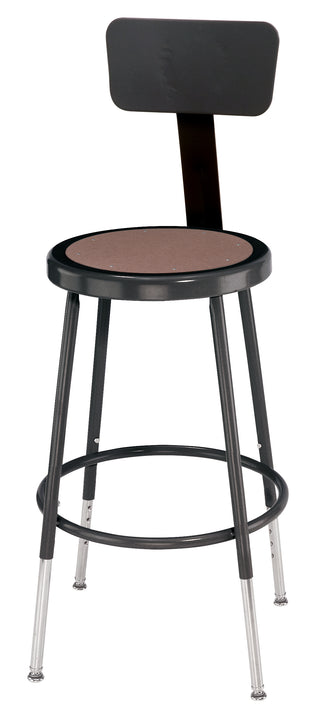 National Public Seating 6218HB-10 Series Round Hardboard Science Lab Stool With Backrest Adjustable Height