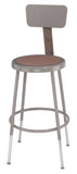 National Public Seating 6218HB Series Round Hardboard Science Lab Stool With Backrest Adjustable Height