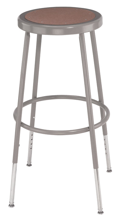 National Public Seating 6224H Series Round Hardboard Science Lab Stool Adjustable Height