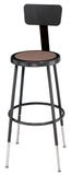National Public Seating 6224HB-10 Series Round Hardboard Science Lab Stool With Backrest Adjustable Height