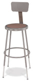 National Public Seating 6224HB Series Round Hardboard Science Lab Stool With Backrest Adjustable Height