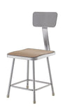 National Public Seating 6318B Series Square Hardboard Science Lab Stool with Backrest Fixed Height