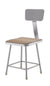 National Public Seating 6300B Series Square Hardboard Science Lab Stool with Backrest Fixed Height