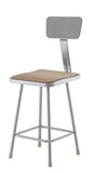 National Public Seating 6324B Series Square Hardboard Science Lab Stool with Backrest Fixed Height