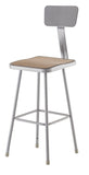 National Public Seating 6330B Series Square Hardboard Science Lab Stool with Backrest Fixed Height