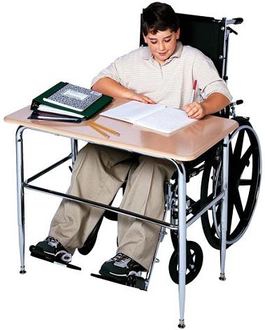 Scholar Craft SC2100SP ADA Wheelchair Accessible Solid Plastic Study Desk with U Brace 20 x 36