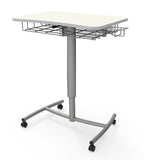 RUW20E.BRCR Ruckus Mobile Lectern with Hard Floor Casters and Book Rack with Cup Holder