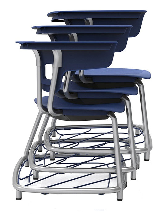 KI RKU100H15BR Ruckus Plastic Stack Chair with Book Rack 15" Seat Height