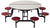 AmTab MSR608 Round Mobile Cafeteria Table with DynaRock Edge 8 Stools and Black Frame 60" Diameter - Quick Ship
