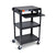 Luxor AVJ42KB Three Shelf Adjustable Height Steel AV Cart with Pull Out Tray and Electrical Assembly