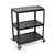 Luxor AVJ42XL Extra Large Three Shelf Adjustable Height Steel AV Cart with Electrical Assembly