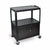 Luxor AVJ42XLC Extra Large Three Shelf Adjustable Height Steel AV Cart with Cabinet and Electrical Assembly