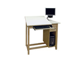 Hann CDWD-65 CAD Drafting Table with Drawer and CPU Storage Cabinet