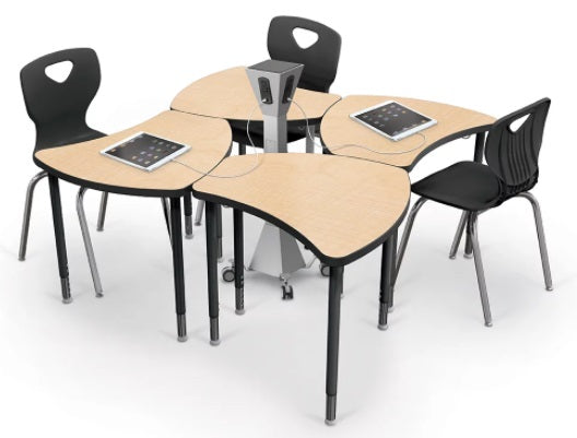 Balt 11X36X Standard Shapes Adjustable Height Desk with Black Frame 28 x 29 
