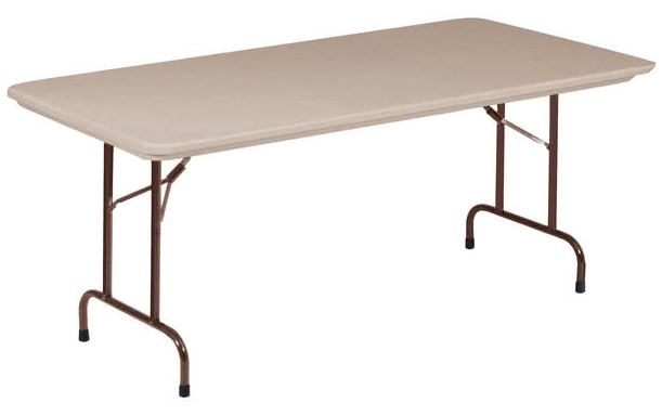 Correll R3072-24 Heavy Duty Fixed Height Blow-Molded Folding Table 30 x 72