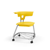 KI RKV100H15BR Ruckus Plastic Stack Chair with Casters and Book Rack 15" Seat Height