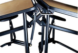 KI UF12SB Uniframe Rectangle Folding Cafeteria Table with Split Bench Seats 12'L x 29"H