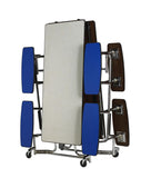 KI UF12SB Uniframe Rectangle Folding Cafeteria Table with Split Bench Seats 12'L x 29"H